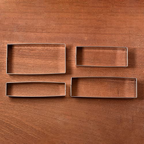 LILIAO Rectangle Cookie Cutter Set of 4-Piece, 4 Different Sizes