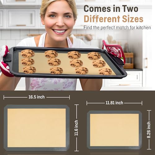 4 Pack Silicone Baking Mat Nonstick 2 Half and 2 Quarter Size - 1/4 Silicone Cookie Sheets for Baking Macaron Cookie Set of 2-2 Pack Thick Heavy Duty Reusable Mats Half Sheet for Kitchen Counter - size: 2 Half + 2 Quarter Sheets