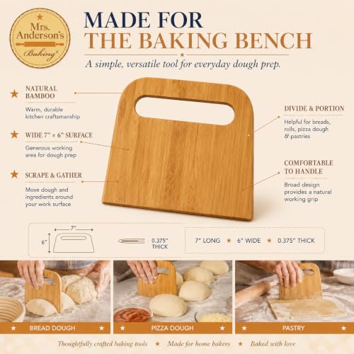 Mrs. Anderson's Baking Bench Dough Scraper, Bamboo - style: Dough Scraper, Bamboo