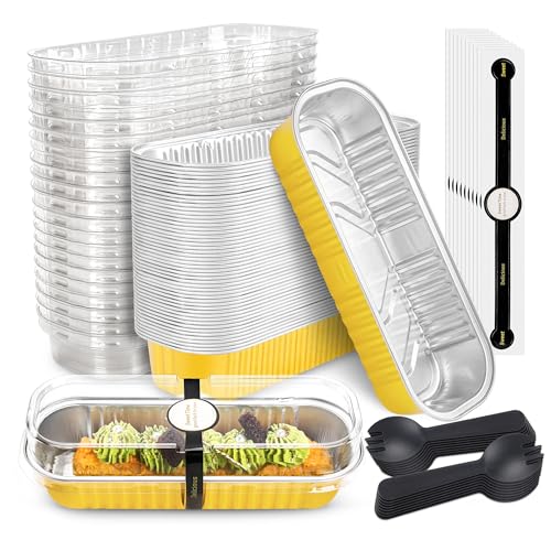 NPLUX Halloween Mini Loaf Pans, 6.8oz 50 Pack Gold for Home Bakers - color: Gold