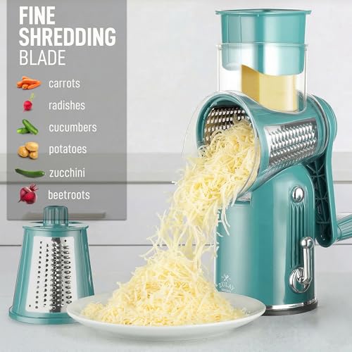 Rotary Cheese Grater Hand Crank, Vegetable Shredder - Classic Green - color: 27 - Green