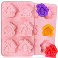 Christmas House Soap Molds, 2 Pack Gingerbread House Silicone Mold - color: Christmas House