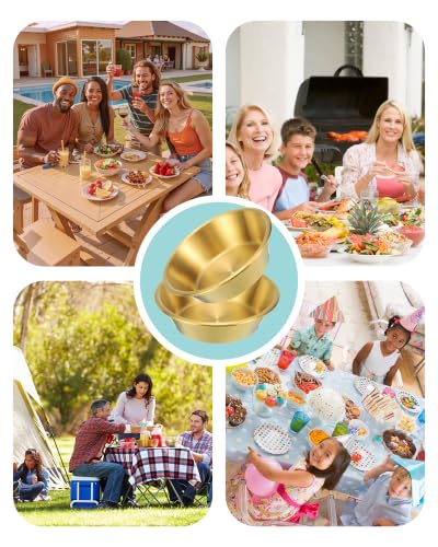 Dipping Bowls Set of 10, Small Dipping Sauce Cups and Ramekins - color: Golden