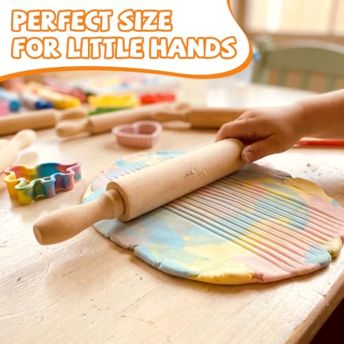 24 Pack 8 Inch Mini Wood Rolling Pin,Small Wooden Rollers