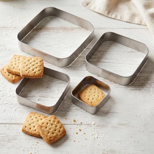 Rounded Square Cookie Cutter Stainless Steel Plaque Cookie Cutters Geometric Frame Cookie Cutters Shapes Molds for Baking 1 Inch Depth - color: Rounded Square