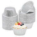 Aluminum Foil Baking Cups 50 Pcs 5 Oz Aluminum Cupcake liners Silver Foil Baking Cups for Muffin Egg Tart Baking Cupcake Pudding Appetize Creme Brulee - size: 5oz