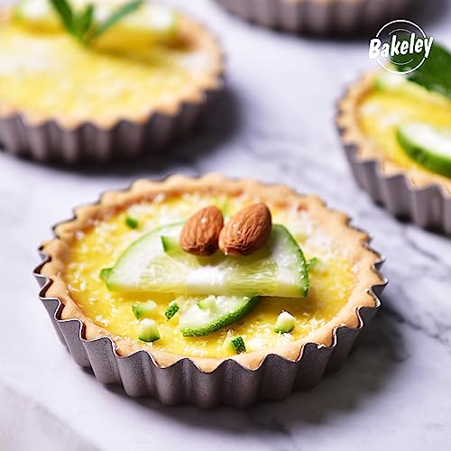 Mini Tart Pan Set, 4-Inch 4pcs with Removable Loose Bottom Non-Stick Round Quiche Bakeware for Oven and Instant Pot Baking (Champagne Gold) - size: 4" Round Mini 4Pcs (Champagne Gold)