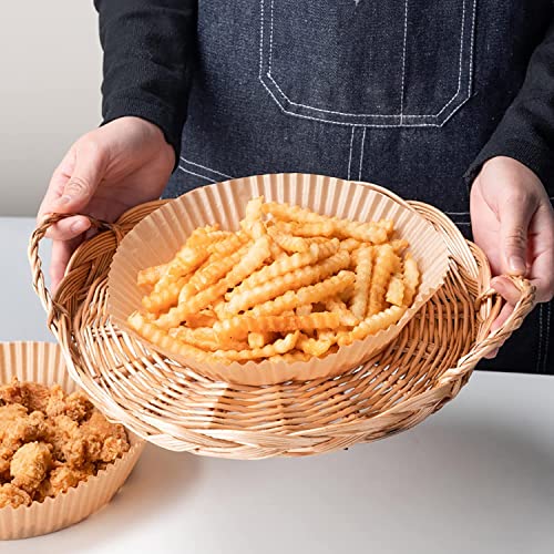 Air Fryer Paper Liners, 100PCS Non-stick Disposable Parchment Sheets for Baking, Food Grade Liner for Baking Roasting Microwave (7.9inch-Round) - size: Round-7.9"-100Pcs