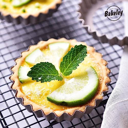 Mini Tart Pan Set, 4-Inch 4pcs with Removable Loose Bottom Non-Stick Round Quiche Bakeware for Oven and Instant Pot Baking (Champagne Gold) - size: 4" Round Mini 4Pcs (Champagne Gold)
