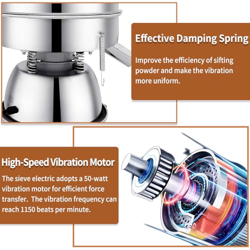 Automatic Sieve Shaker Machine,Vibrating Sifter with 12&80 Screens - size: Sifter Machine(12+80 mesh)