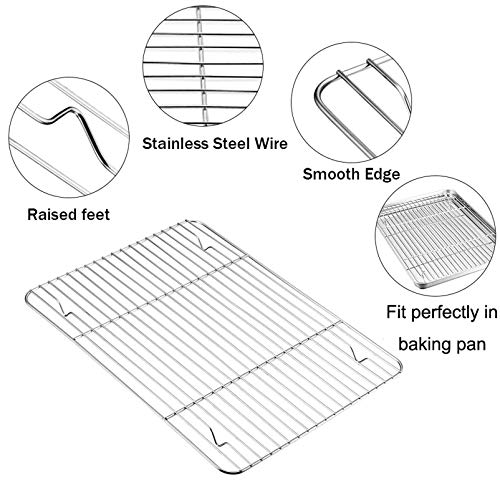 TeamFar Cooling Rack, 15"/11" Stainless Steel Wire Baking Rack, 2PCS - size: 15.3’’*11.1’’+11.7’’*9’’