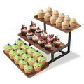 Cupcake Stand for 50 Cupcakes, Wood Metal Riser Dessert Table Display Stand