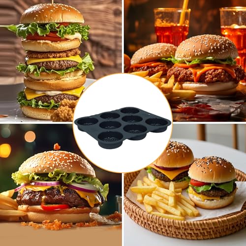 Mini Hamburger Bun Pan for Make Slider Buns and Sandwiches - color: 8 Cavity