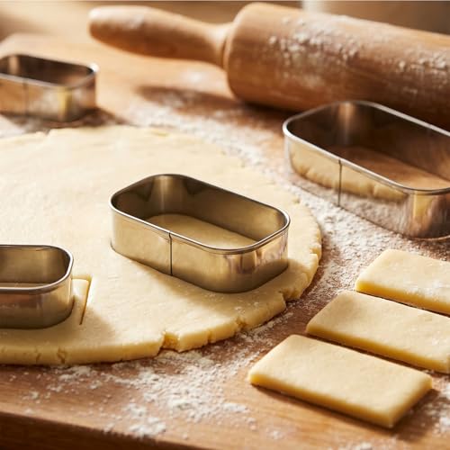 Rounded Rectangle Cookie Cutter Stainless Steel Plaque Cookie Cutters Geometric Frame Cookie Cutters Shapes Molds for Baking 1 Inch Depth - color: Rounded Rectangle