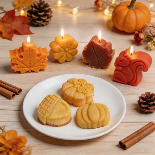 Fall Silicone Molds, 2 Pack Thanksgiving Soap Molds 14 Cavity - color: Thanksgiving Soap Molds
