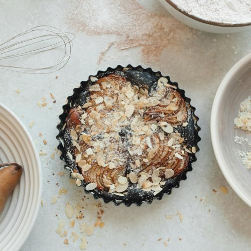 2 Pack 11 Inch Nonstick Tart Pan, Quiche Pan, Carbon Steel Deep-dish Pie Pan with Removable Loose Bottom - size: 11" x 2.2"