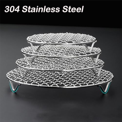 Comicfs Round Cooking Rack Dia 11", Baking Grill Wire Cooling Steaming Roasting Racks 304 Stainless Steel, Fits Air Fryer/Stockpot/Pressure Cooker/Round Cake Pan, Oven & Dishwasher Safe (28cm/11'') - size: 11 Inch Dia