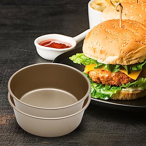 4Pcs Mini Cake Pan Set Small Round Cake Pan Set Cake 4.3 Inch Round Aluminum Cake Pan Set Non-stick Baking Pan Non-Toxic for Baking Roasting Home Party