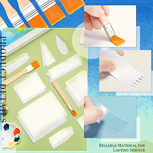 Potchen 30 Pcs Acrylic Pouring Tools, 25 Swipe Accessories and 5 Brushes