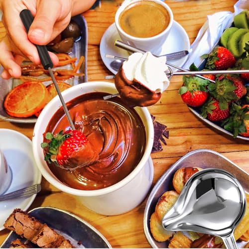 Patelai 3 Pieces Candy Dipping Tools Chocolate Dipping Fork Spoons Set 2 Pieces Culinary Decorating Spoons Chef Art Pencil for Decorative Plates Stainless Steel(Delicate Style) - style: Delicate Style