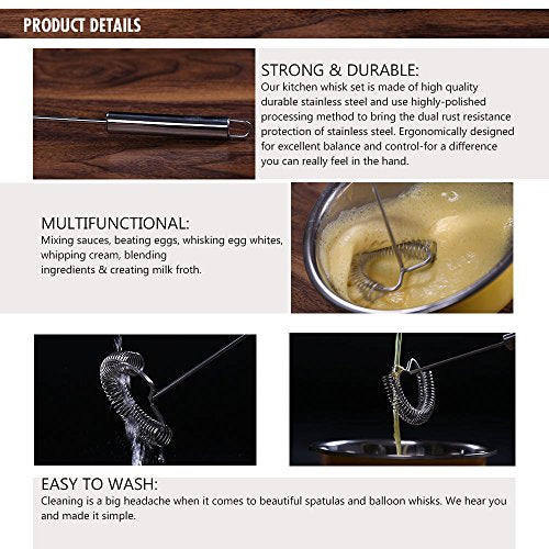 Whisk,Spiral Whisks Egg Beater for Blending Mixing Stirring, Non-Stick Stainless Steel Whisk,11.2 inch - size: Spiral Whisk
