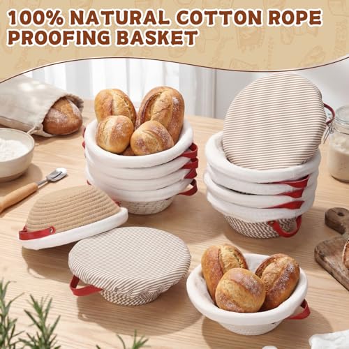 Gisafai 12 Set 9 inch Round Banneton Sourdough Bread Proofing Baskets Bulk