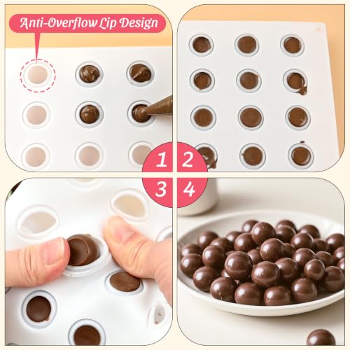 Small Chocolate Molds, 35-Cavity Silicone Semi-Sphere Candy Molds - color: Small 35 Cavity Semi-Sphere Mold