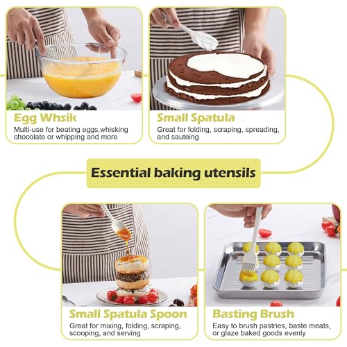 Homikit Kitchen Utensils Set, 15pcs Silicone Cooking Utensil with Holder - color: White