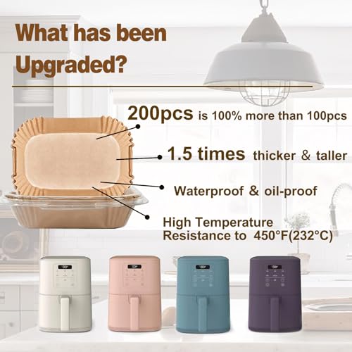 Air Fryer Liners for Bella, Rectangle Air Fryer Liners, Airfryer Liners for Ninja - size: 8.3 x 5.3 inches