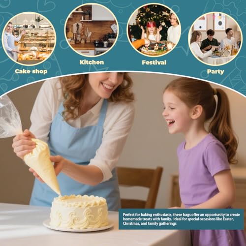 10 Inch Disposable Piping Bags 200PCS, Icing Piping Bags for Frosting, Thickened Non-Slip and Anti-Burst Pastry Bags for all Size Tips Couplers and Baking Cookies Candy Supplies Kits - size: 10 inch