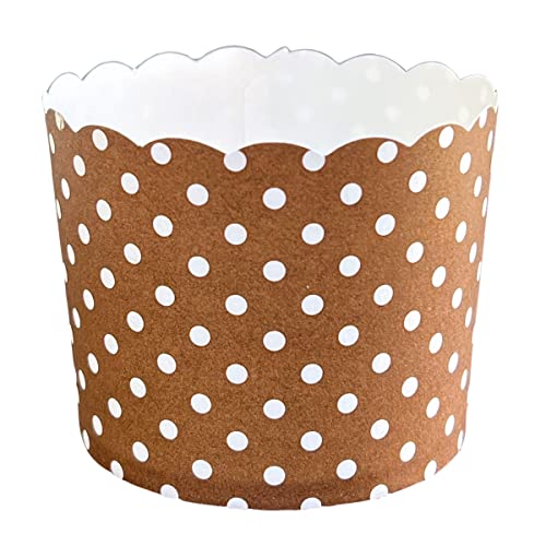 Paper Baking Cups (Polka Dots), Greaseproof Disposable Cupcake Liners (Chocolate Brown, Large Cups (50-Pack)) - color: Chocolate Brown