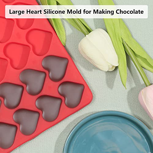 Heart Silicone Mold, 63 Cavities Small Heart Chocolate Molds - color: Large Heart