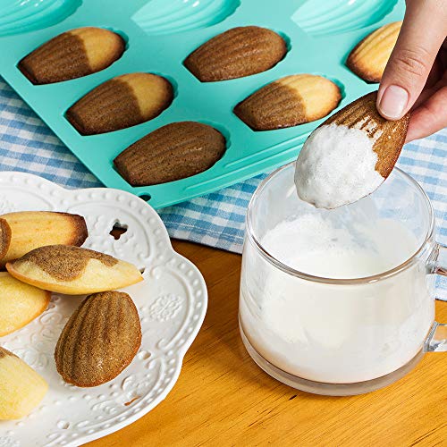 Webake Madeleine Pan 18 Cavity Silicone Madeleine Mold for Small Cake, Candy and Cookies - style: Madeleine