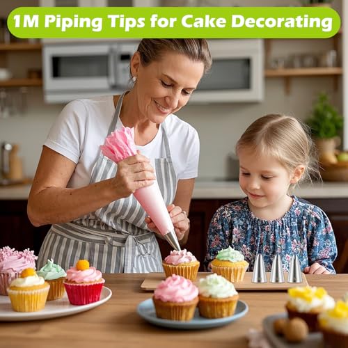 Suuker 1M Cake Decorating Tips, 3 Pieces (Pack of 2) - size: 3 Pieces (Pack of 2)