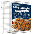 Cooling Rack Set of 2, 10" x 16" No Warp Heavy Duty Stainless Steel Baking Rack - Fits Jelly Roll Cookie Sheet Pan, Oven Safe 575°F, for Baking, Roasting & Dehydrating, Dishwasher Safe - color: Cooling rack*2