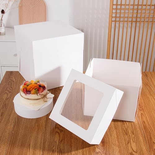 Tall Cake Boxes 12x12x12 Cake Boxes for Weddings Birthdays, 2Pack