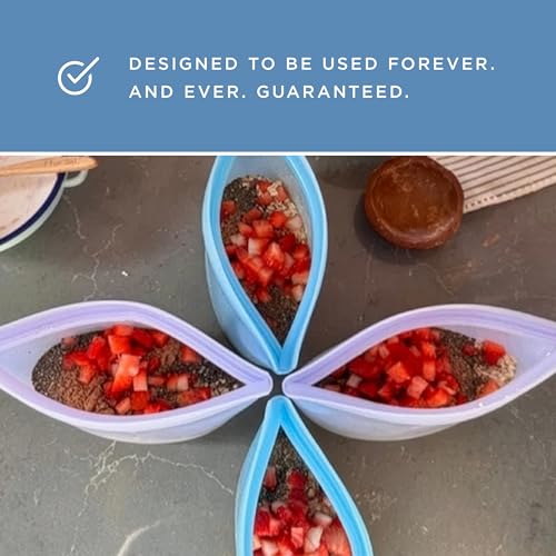 Stasher Premium Reusable Silicone Leak-Free Food Storage Bowl, Clear, 4-Cup - color: Clear, size: 4-Cup