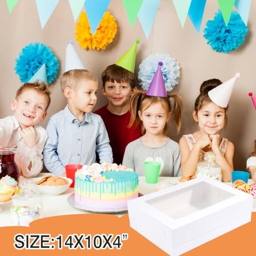 14x10x4 Inches 10 Pack Cake Boxes with Cake Boards