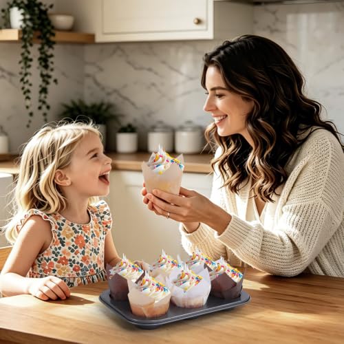 Caperci 150pcs Brown Tulip Muffin Cupcake Liners for Baking - color: Brown