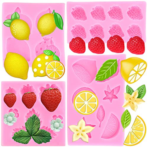 ZiXiang Lemon Fondant Molds Strawberry Silicone Mold Set Of 4 - color: Style B