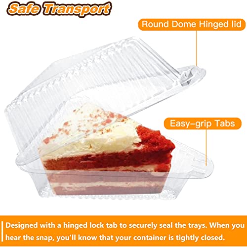 Goiio 100 Pieces Cake Slice Plastic Containers