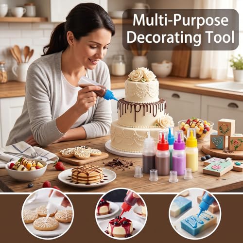 10Pcs Icing Squeeze Bottles 30ml 60ml for Cake Decorating Baking
