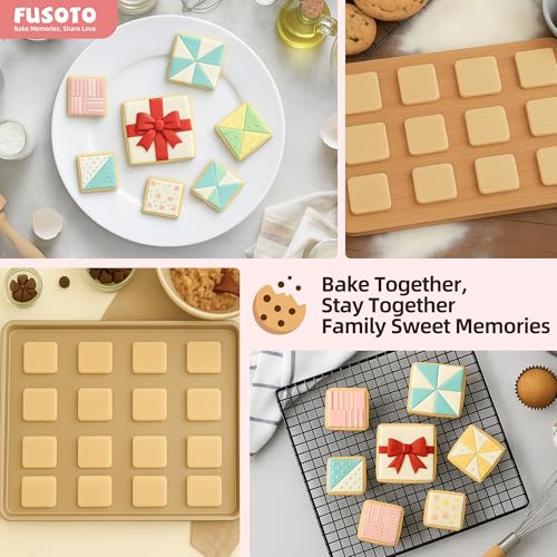 FUSOTO 6PCS Square Cookie Cutter Set, Square Shaped, 1.5-4 Inch - style: Square