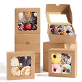 50 Pcs 5x5x2 Inch Cookies Boxes with Window Pastry Bakery Boxes - size: 5"X5X2"
