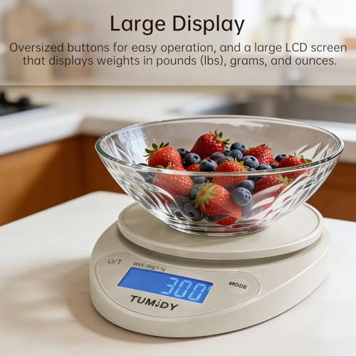 Small Digital Kitchen Scale Food, Scale for Baking Cooking, 11lb/5kg, Khaki - color: oatmilk