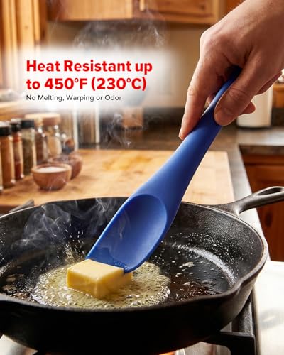Silicone Spatula Scraper Set, Food Grade Rubber Spatulas, 3 Pack (11.3inch) - size: 11.3 inch