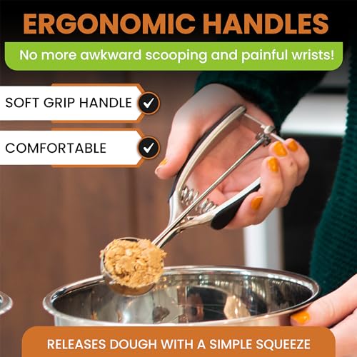 Spring Chef Medium Stainless Steel Cookie Scoop, #40, 1.7 Tablespoon, Black - color: Black, size: #40 - Medium - 1.7 Tbsp