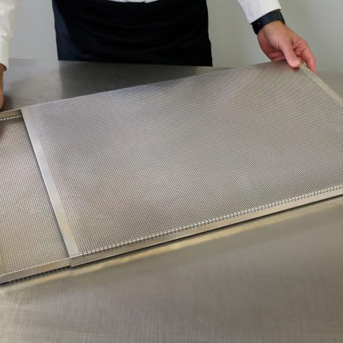 Pavoni Aluminum Micro-Perforated Puff Pastry Tray Kit 24" x 16" x 0.8" High - size: 24x16 x 0.8"H