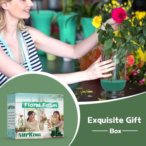 SupKing 8 Pcs Floral Foam Blocks 3.15" Round Green Wet Dry Flower Foam Florist Plant Foam for Fresh Artificial Flower Arrangements - size: 3.15 inch