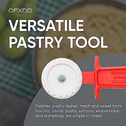 Pasta Cutter Wheel - Dough Cutter - Fluted Pastry Wheel Plastic - Roller Tool for Pasta, Ravioli with Plastic Handle, 6 Pcs, OFXDD